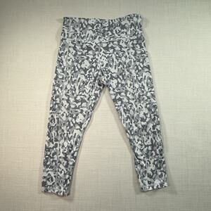 Kiava High Waist Camo Leggings M Gray Workout Capri 7/8 Length Pockets Stretch